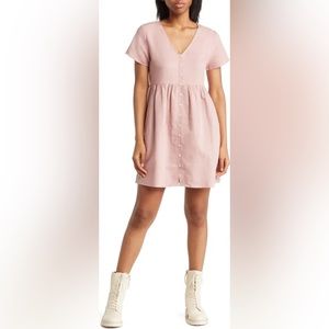 Linen Button Up Swing Dress